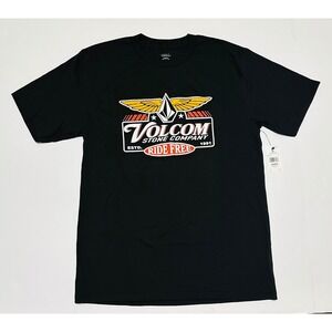 Volcom Revel SST Mens Medium Black Ride Free Graphic Winged Stone Shirt NWT